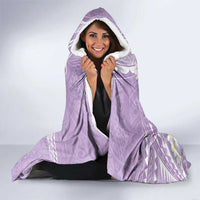 Polynesian Vintage Floral Hooded Blanket Lavender Motifs - Polynesian Pride