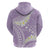 Polynesian Vintage Floral Hoodie Lavender Motifs - Polynesian Pride