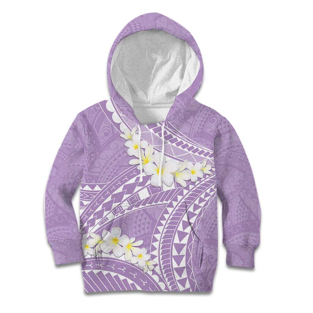 Polynesian Vintage Floral Kid Hoodie Lavender Motifs - Polynesian Pride