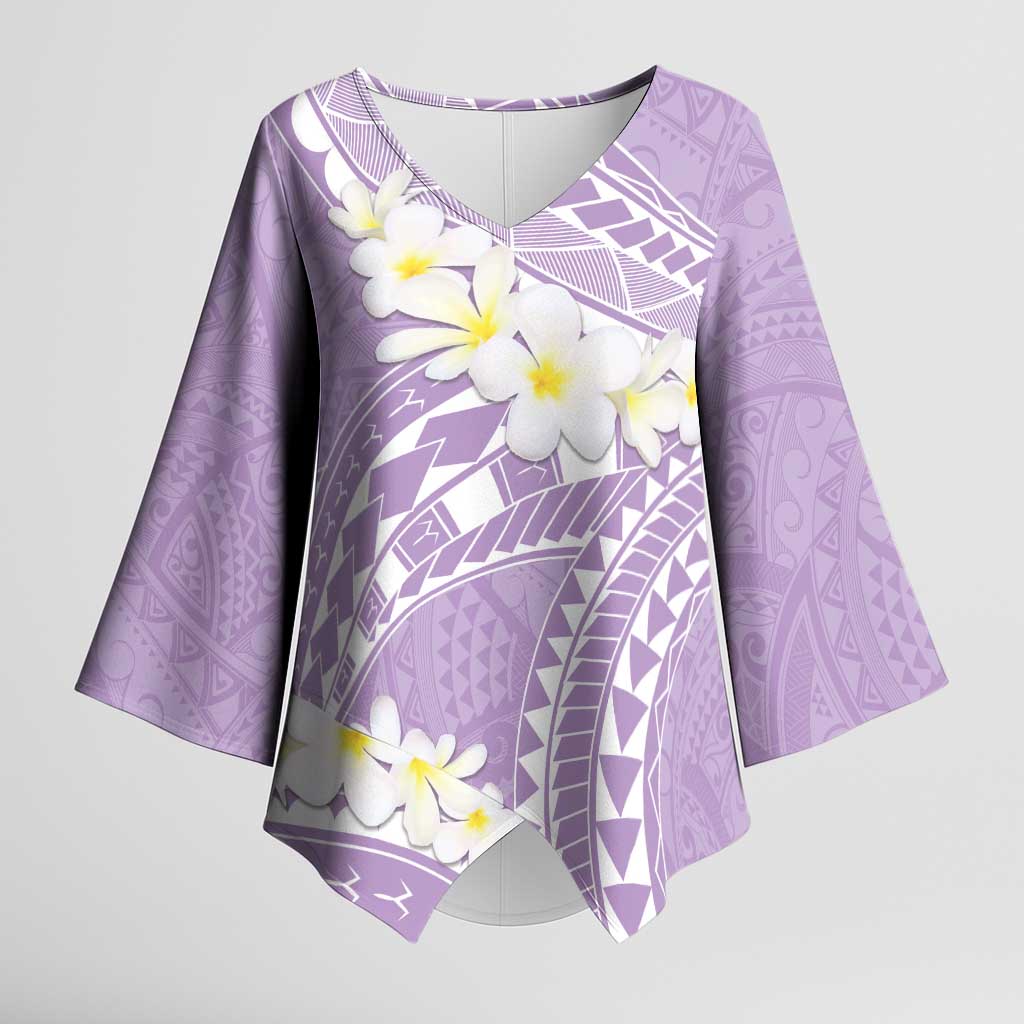 Polynesian Vintage Floral Kimono Sleeve Blouse Lavender Motifs - Polynesian Pride