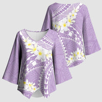 Polynesian Vintage Floral Kimono Sleeve Blouse Lavender Motifs - Polynesian Pride
