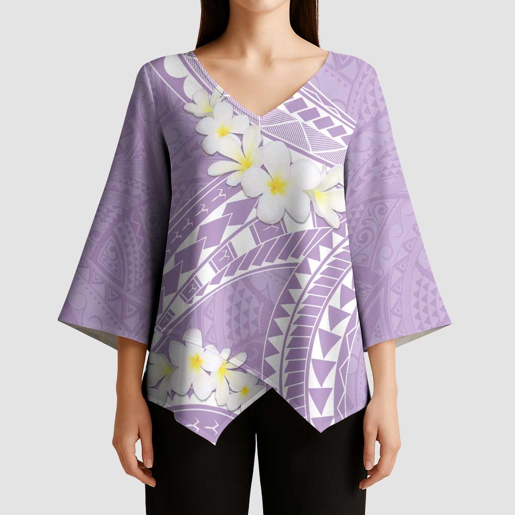 Polynesian Vintage Floral Kimono Sleeve Blouse Lavender Motifs - Polynesian Pride