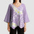 Polynesian Vintage Floral Kimono Sleeve Blouse Lavender Motifs - Polynesian Pride