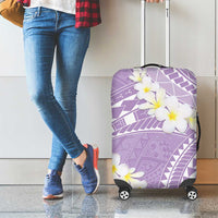 Polynesian Vintage Floral Luggage Cover Lavender Motifs - Polynesian Pride