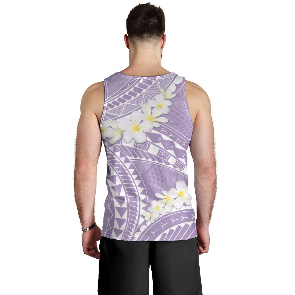 Polynesian Vintage Floral Men Tank Top Lavender Motifs - Polynesian Pride