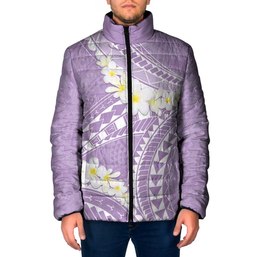 Polynesian Vintage Floral Padded Jacket Lavender Motifs LT7 Men Lavender - Polynesian Pride