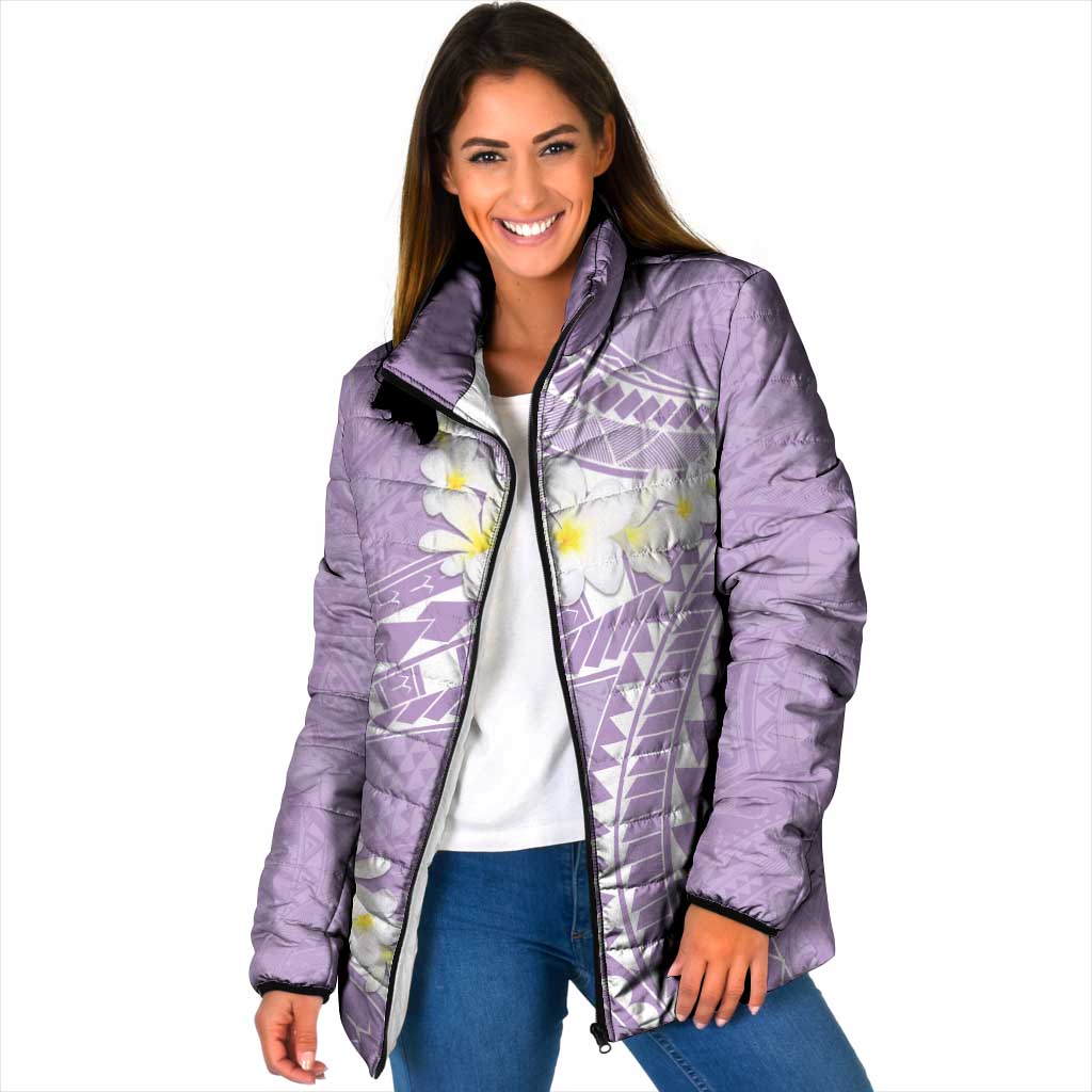 Polynesian Vintage Floral Padded Jacket Lavender Motifs LT7 Women Lavender - Polynesian Pride