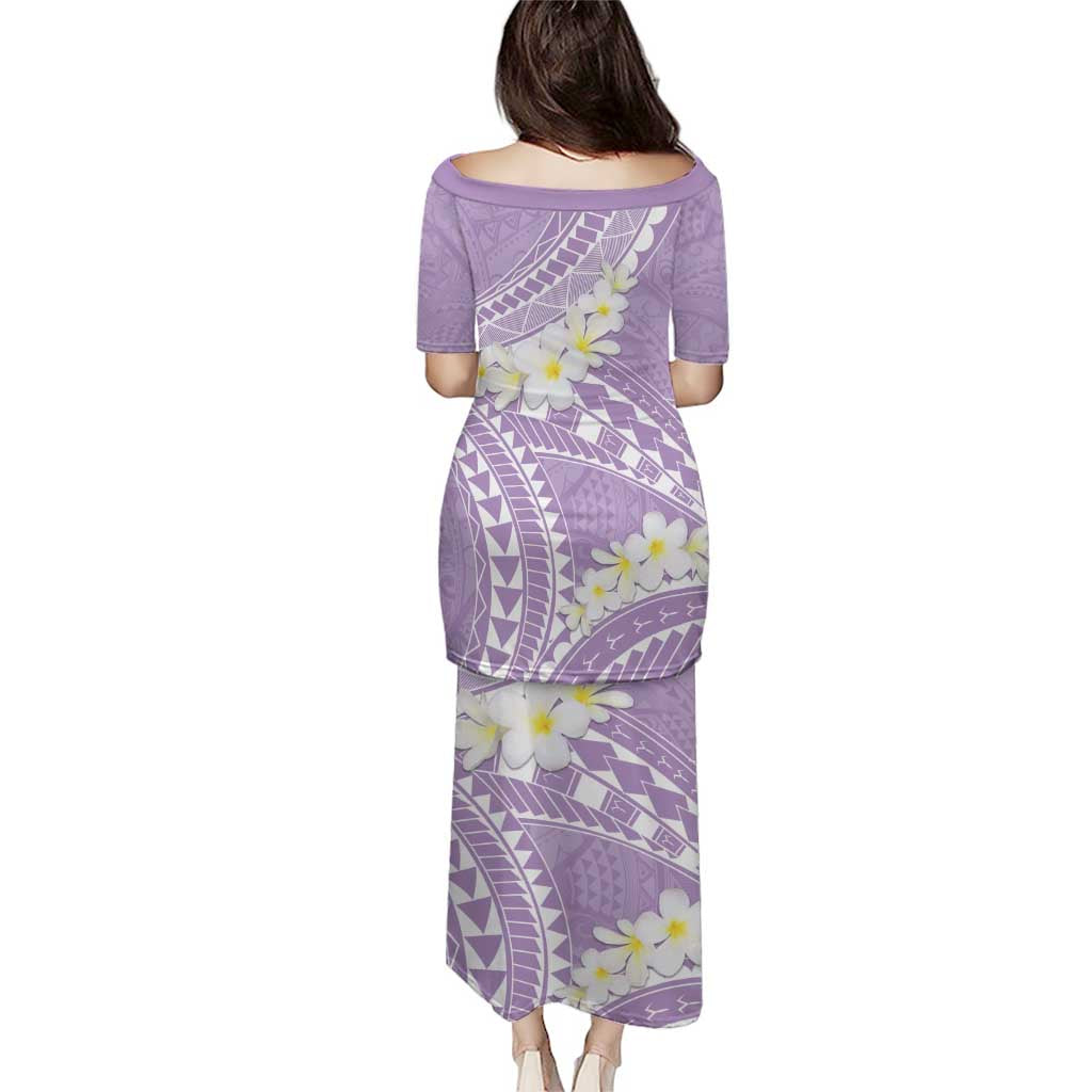 Polynesian Vintage Floral Puletasi Lavender Motifs - Polynesian Pride