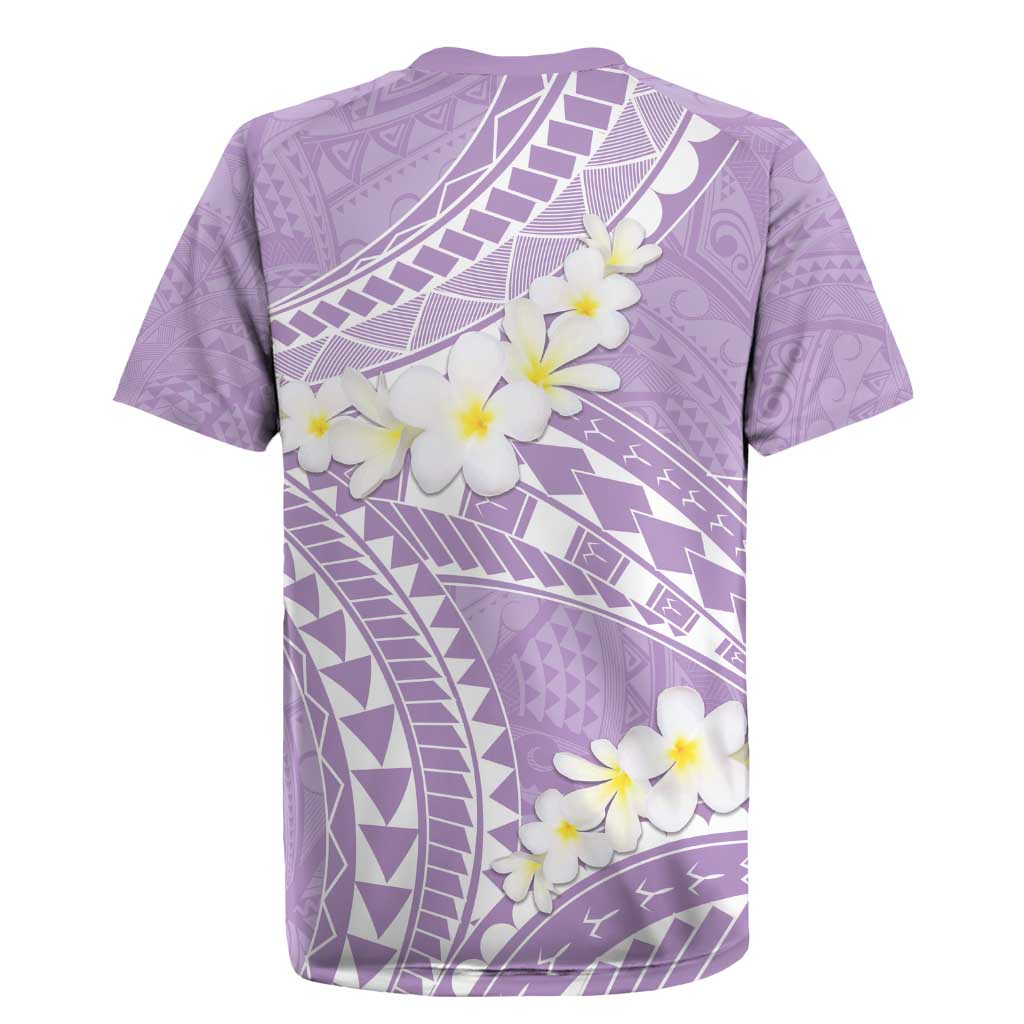 Polynesian Vintage Floral Rugby Jersey Lavender Motifs - Polynesian Pride