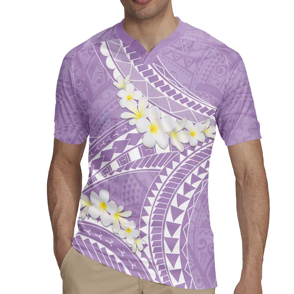 Polynesian Vintage Floral Rugby Jersey Lavender Motifs - Polynesian Pride