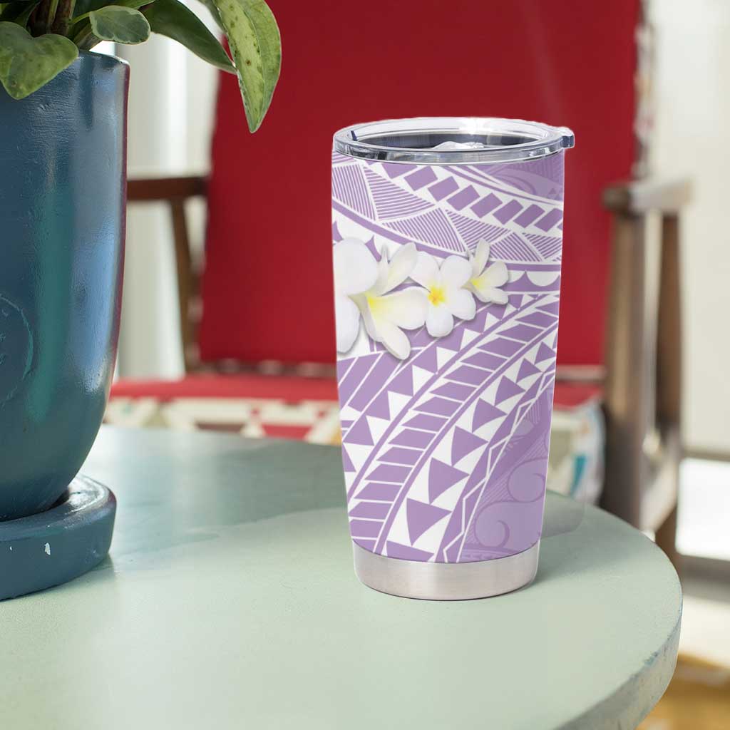 Polynesian Vintage Floral Tumbler Cup Lavender Motifs - Polynesian Pride