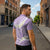 Polynesian Vintage Floral Zipper Polo Shirt Lavender Motifs - Polynesian Pride
