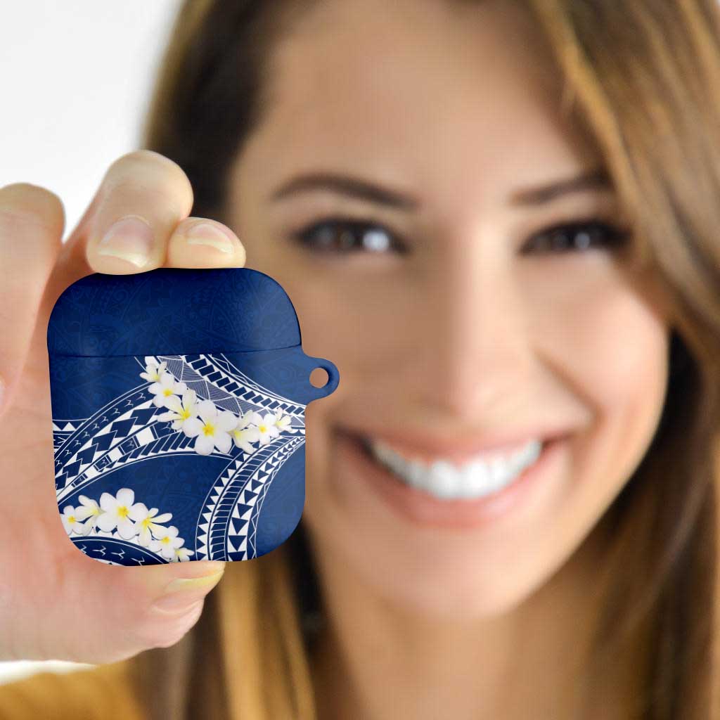 Polynesian Vintage Floral AirPods Case Navy Blue Motifs - Polynesian Pride