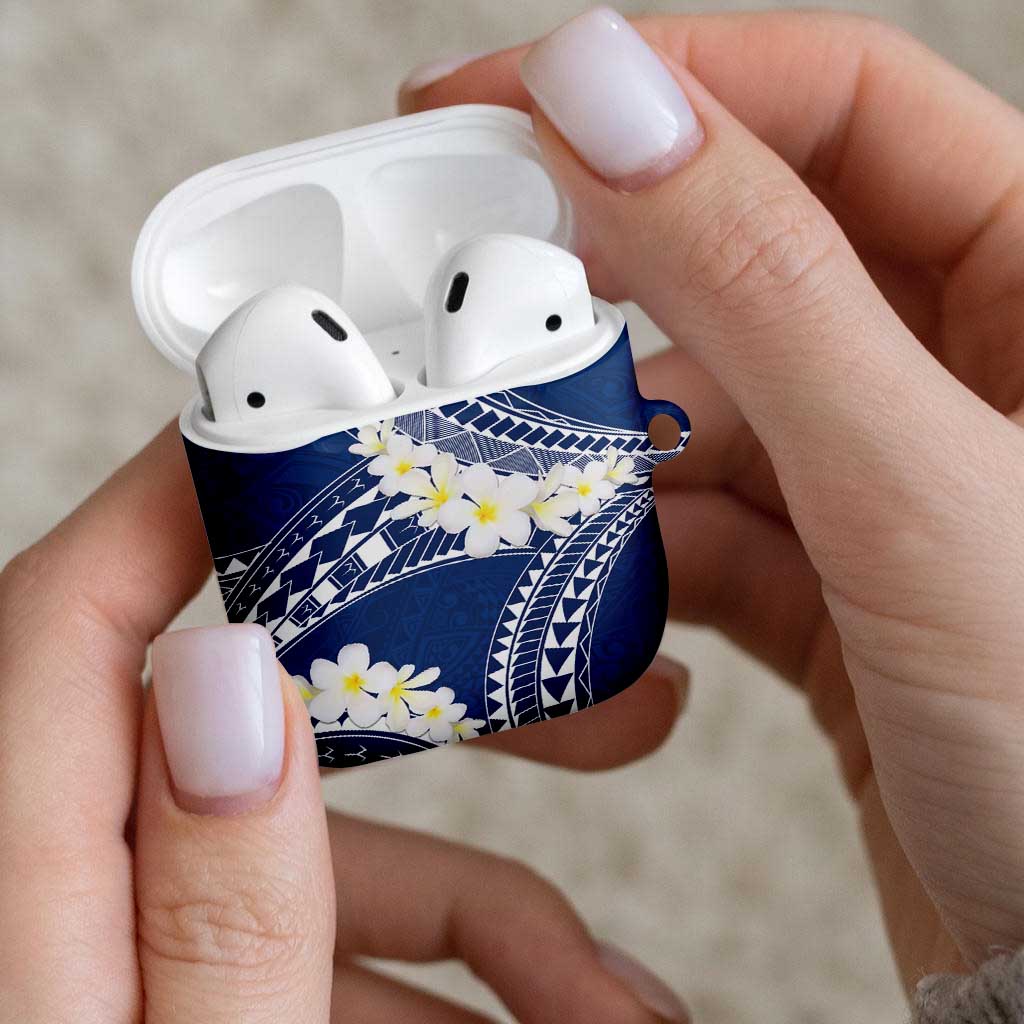 Polynesian Vintage Floral AirPods Case Navy Blue Motifs - Polynesian Pride