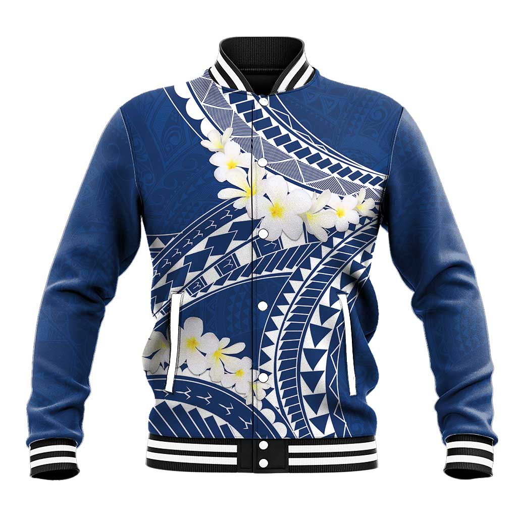 Polynesian Vintage Floral Baseball Jacket Navy Blue Motifs LT7 Unisex Navy Blue - Polynesian Pride