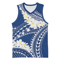 Polynesian Vintage Floral Basketball Jersey Navy Blue Motifs - Polynesian Pride