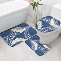 Polynesian Vintage Floral Bathroom Set Navy Blue Motifs - Polynesian Pride