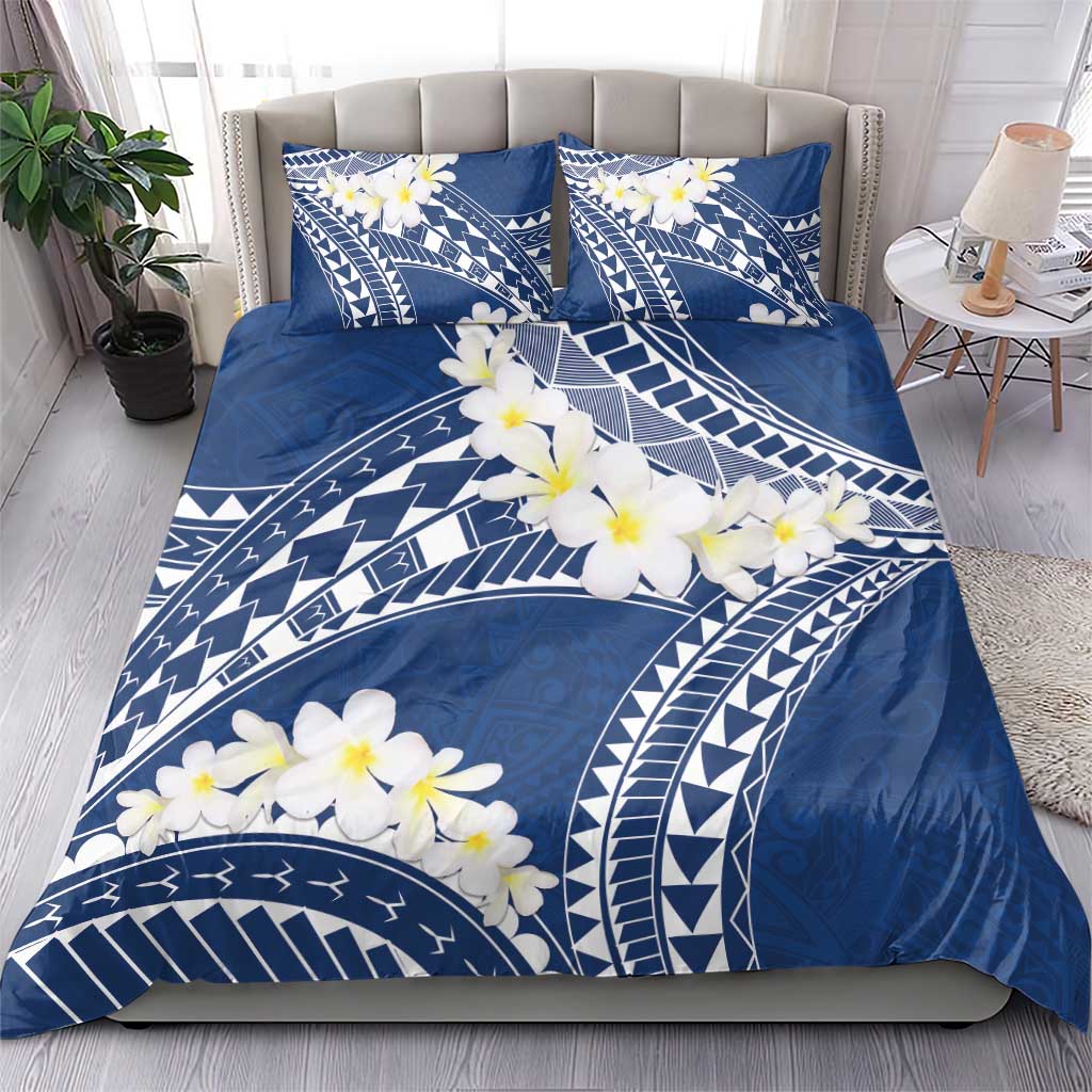 Polynesian Vintage Floral Bedding Set Navy Blue Motifs - Polynesian Pride