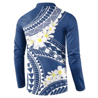 Polynesian Vintage Floral Button Sweatshirt Navy Blue Motifs - Polynesian Pride