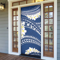 Polynesian Vintage Floral Door Cover Navy Blue Motifs - Polynesian Pride