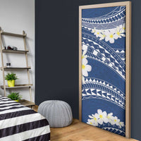Polynesian Vintage Floral Door Cover Navy Blue Motifs - Polynesian Pride
