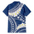 Polynesian Vintage Floral Family Matching Long Sleeve Bodycon Dress and Hawaiian Shirt Navy Blue Motifs - Polynesian Pride