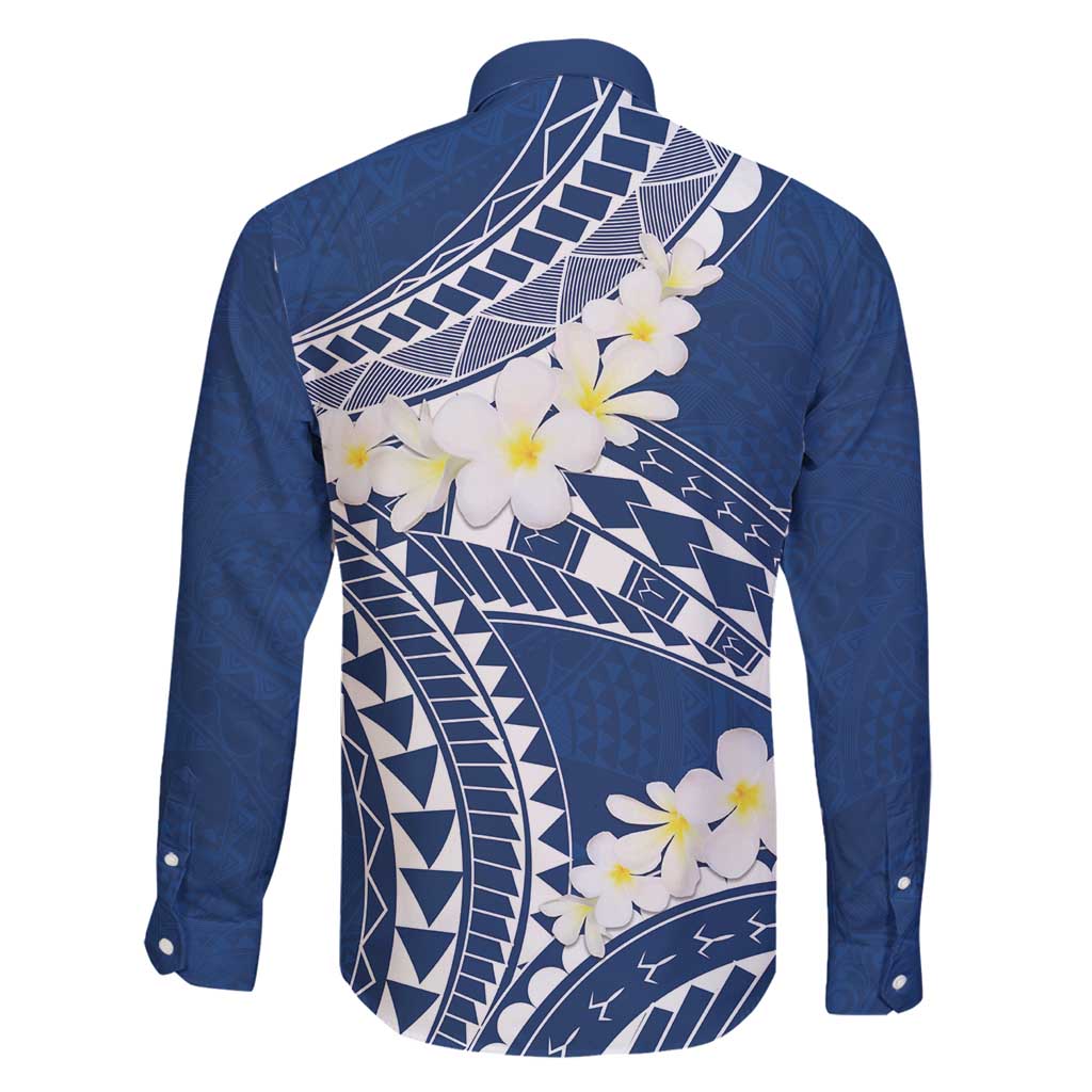 Polynesian Vintage Floral Family Matching Puletasi and Hawaiian Shirt Navy Blue Motifs LT7 - Polynesian Pride