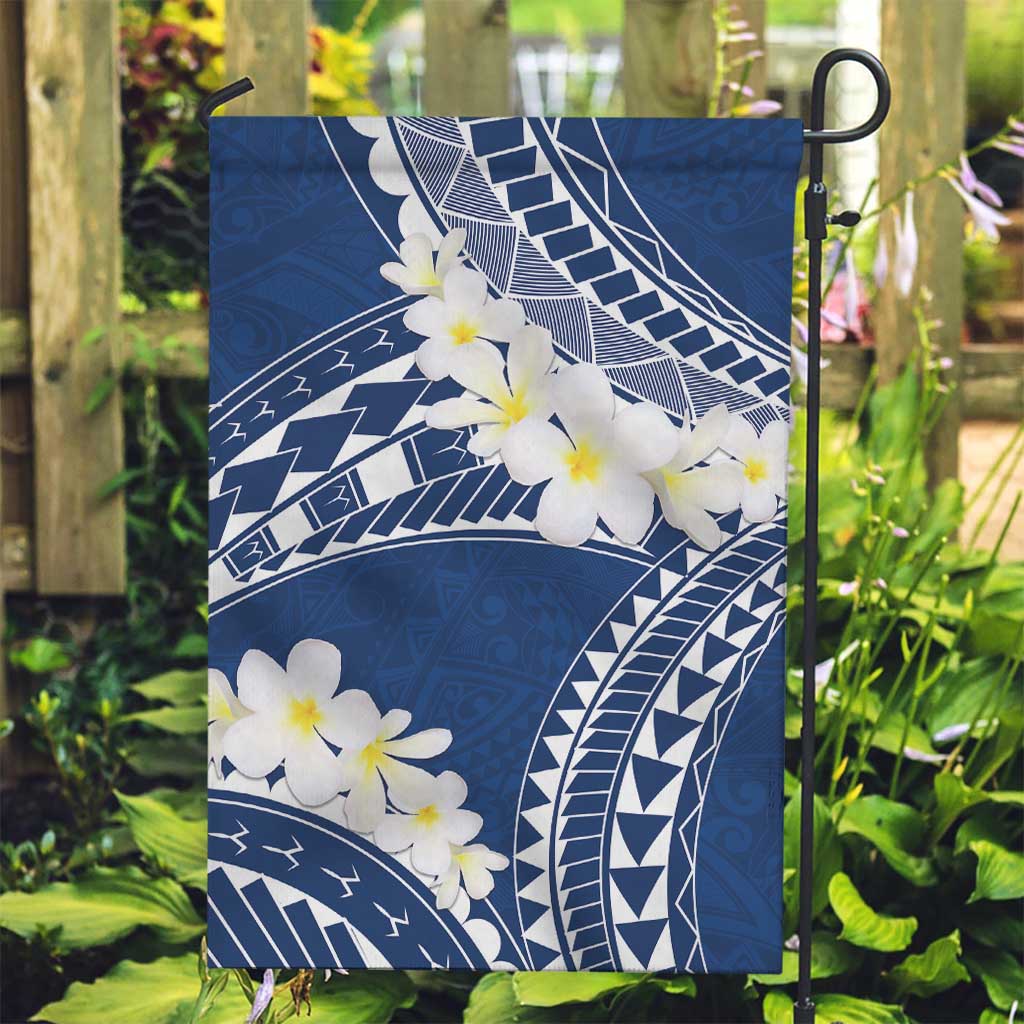 Polynesian Vintage Floral Garden Flag Navy Blue Motifs - Polynesian Pride