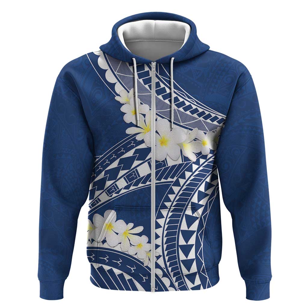 Polynesian Vintage Floral Hoodie Navy Blue Motifs - Polynesian Pride