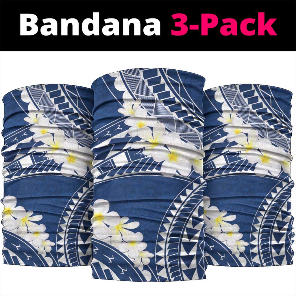 Polynesian Vintage Floral Neck Gaiter Navy Blue Motifs - Polynesian Pride