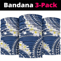 Polynesian Vintage Floral Neck Gaiter Navy Blue Motifs - Polynesian Pride