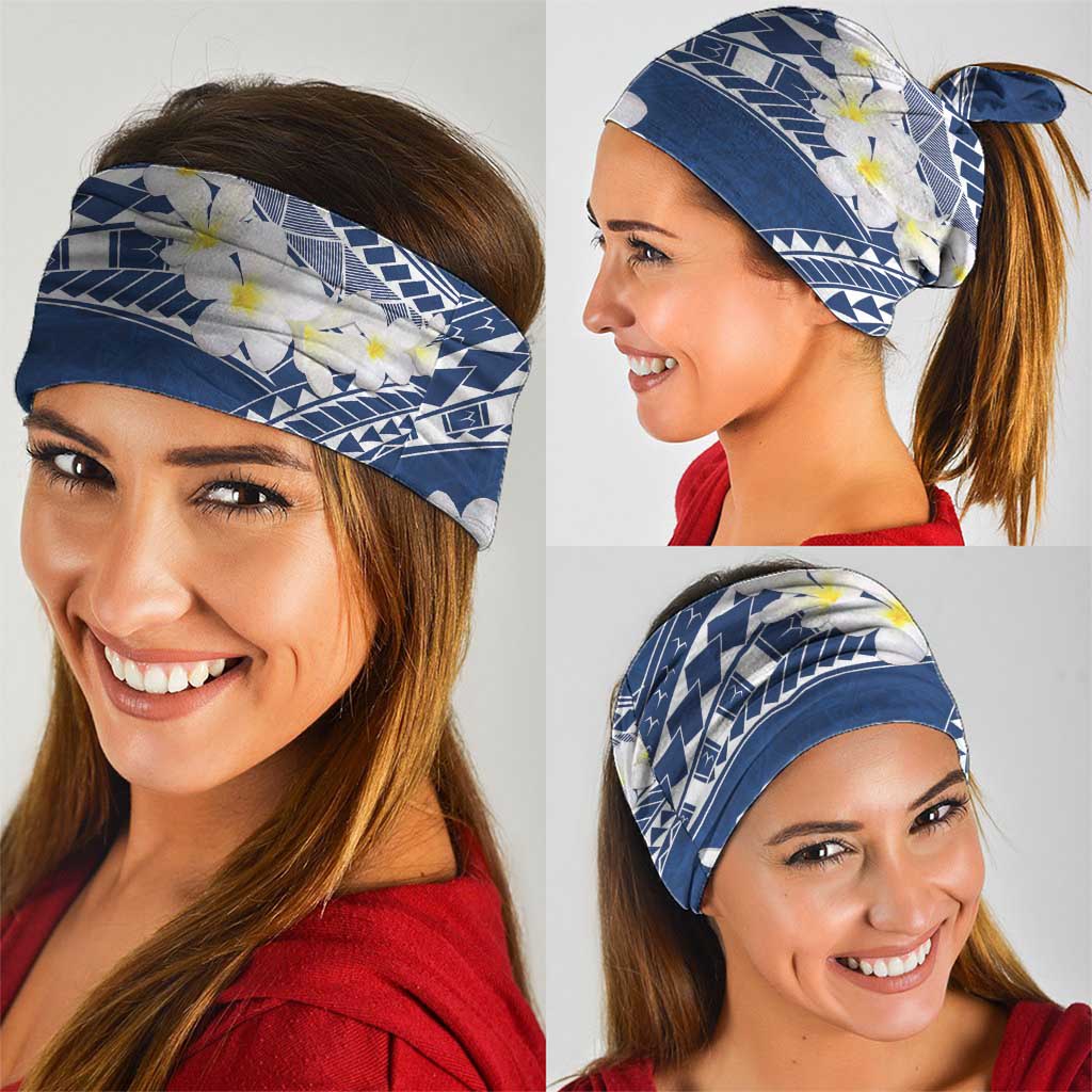 Polynesian Vintage Floral Neck Gaiter Navy Blue Motifs - Polynesian Pride