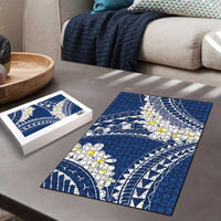 Polynesian Vintage Floral Puzzle Navy Blue Motifs - Polynesian Pride