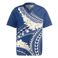 Polynesian Vintage Floral Rugby Jersey Navy Blue Motifs - Polynesian Pride