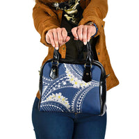 Polynesian Vintage Floral Shoulder Handbag Navy Blue Motifs - Polynesian Pride