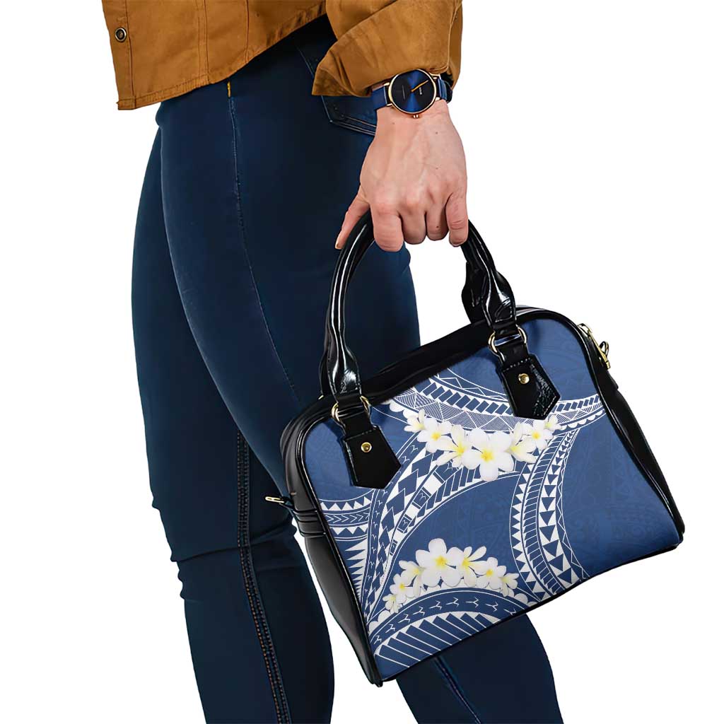 Polynesian Vintage Floral Shoulder Handbag Navy Blue Motifs - Polynesian Pride