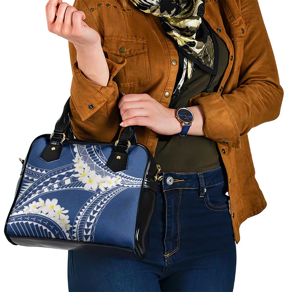 Polynesian Vintage Floral Shoulder Handbag Navy Blue Motifs - Polynesian Pride