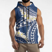 Polynesian Vintage Floral Sleeveless Zip Hoodie Navy Blue Motifs - Polynesian Pride