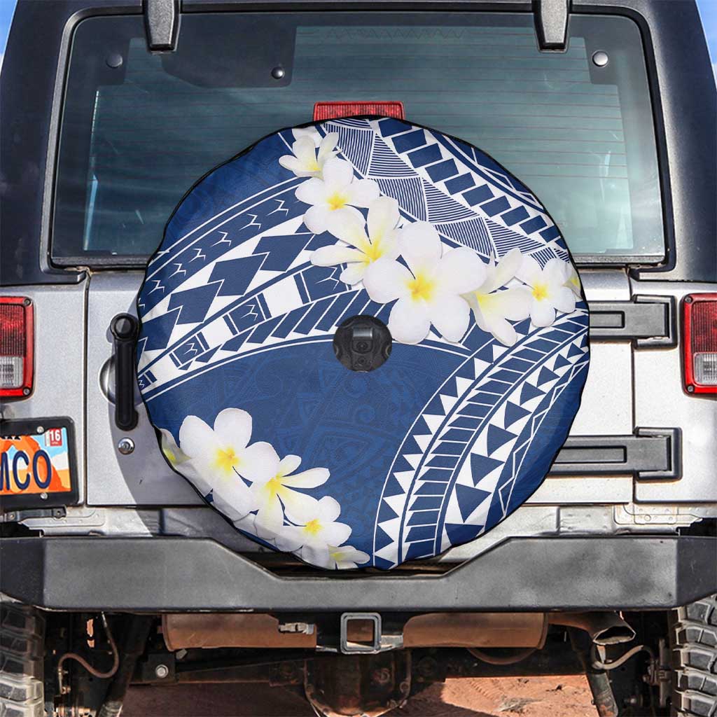 Polynesian Vintage Floral Spare Tire Cover Navy Blue Motifs - Polynesian Pride