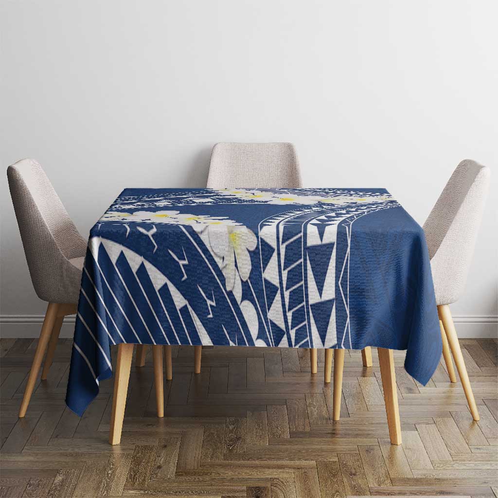 Polynesian Vintage Floral Tablecloth Navy Blue Motifs - Polynesian Pride