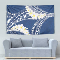 Polynesian Vintage Floral Tapestry Navy Blue Motifs - Polynesian Pride