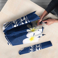 Polynesian Vintage Floral Umbrella Navy Blue Motifs - Polynesian Pride
