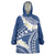 Polynesian Vintage Floral Wearable Blanket Hoodie Navy Blue Motifs - Polynesian Pride