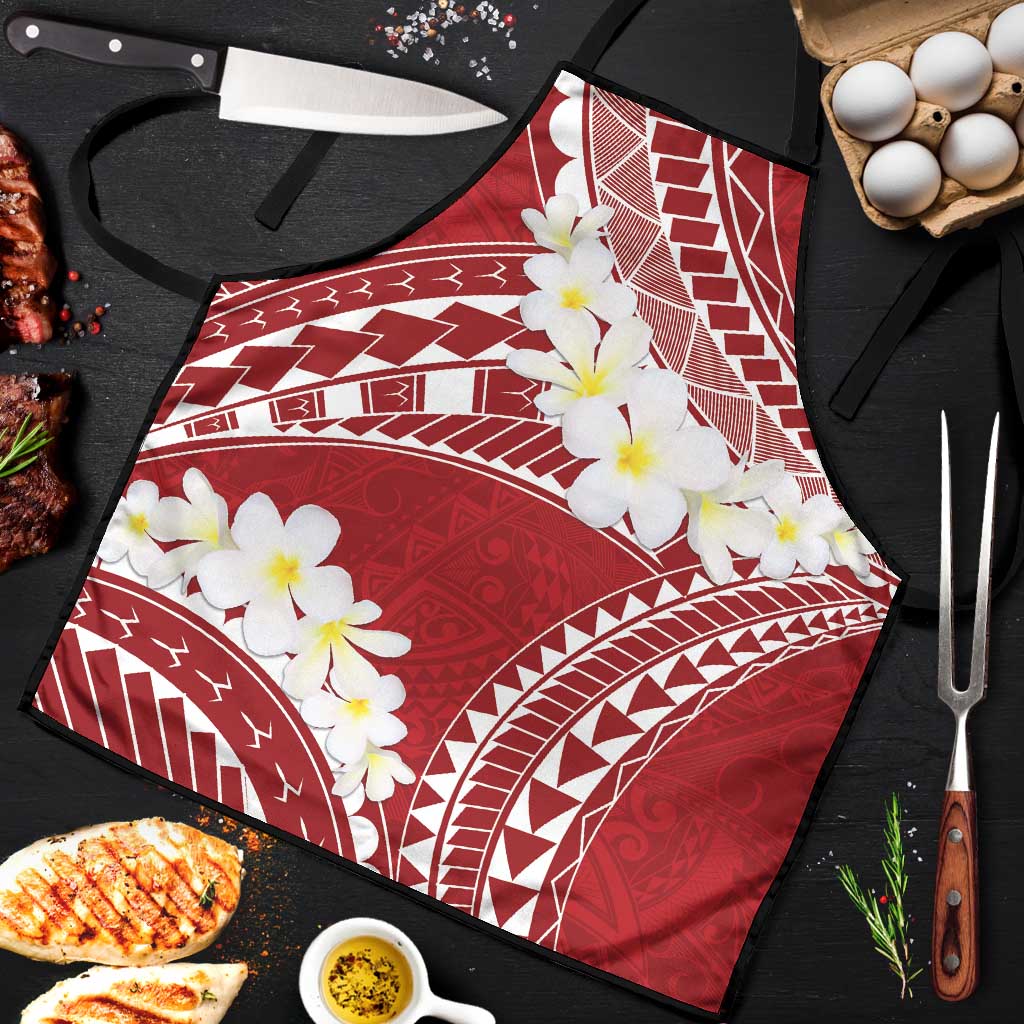 Polynesian Vintage Floral Apron Scarlet Motifs - Polynesian Pride