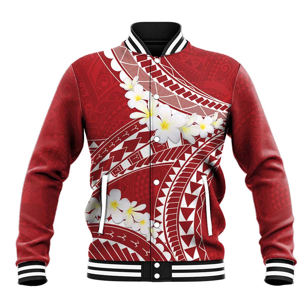 Polynesian Vintage Floral Baseball Jacket Scarlet Motifs - Polynesian Pride