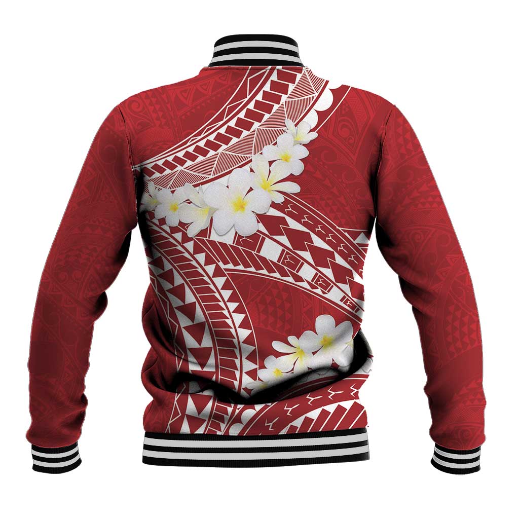 Polynesian Vintage Floral Baseball Jacket Scarlet Motifs - Polynesian Pride