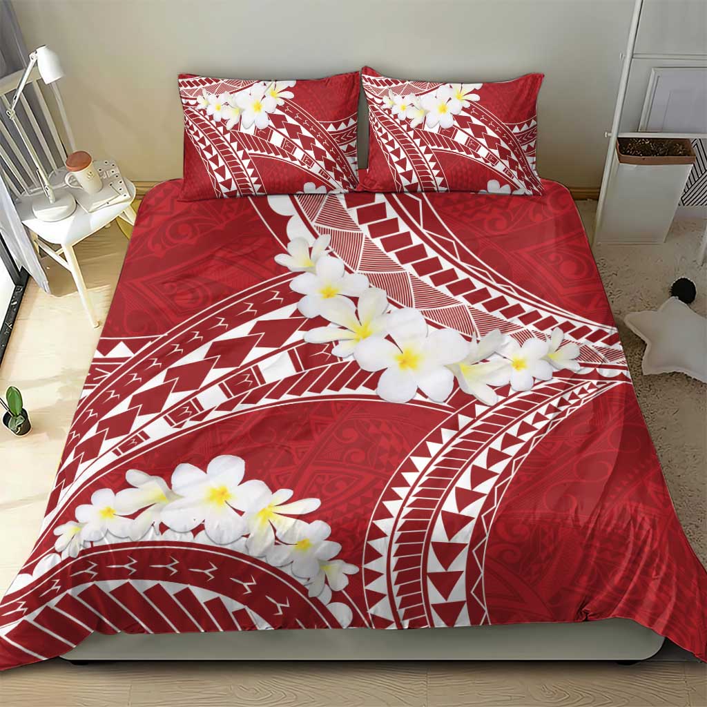 Polynesian Vintage Floral Bedding Set Scarlet Motifs - Polynesian Pride