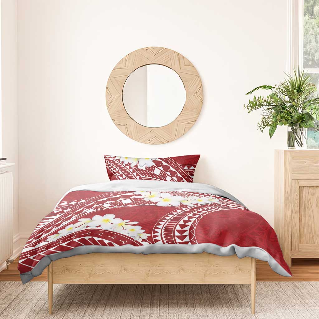 Polynesian Vintage Floral Bedding Set Scarlet Motifs - Polynesian Pride