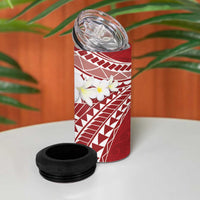Polynesian Vintage Floral 4 in 1 Can Cooler Tumbler Scarlet Motifs - Polynesian Pride