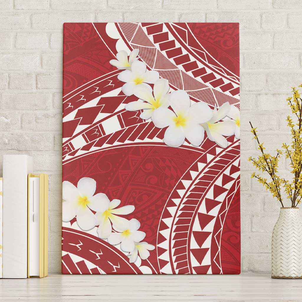 Polynesian Vintage Floral Canvas Wall Art Scarlet Motifs - Polynesian Pride